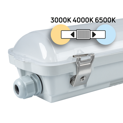 ULTRALUX - LED ИНДУСТРИАЛНО ОСВЕТИТЕЛНО ТЯЛО CCT PC, 1.50М, 31W/39W/47W/55W, 220V-240V AC, IP66, 3000K/4000K/6500K - LITH15055CCT