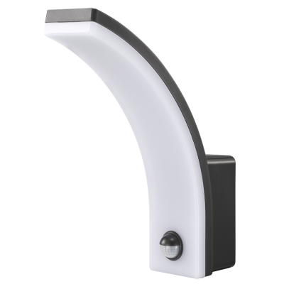 ULTRALUX- Светодиодна лампа с ON/OFF функция на сензора за движение и сменяема мощност 12W/15W/20W 4000K, IP65, за стена, графит - LLPS204GR