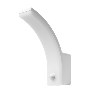 ULTRALUX - Светодиодна лампа с ON/OFF функция на сензора за движение и сменяема мощност 12W/15W/20W 4000K, IP65, за стена, бяла - LLPS204WH