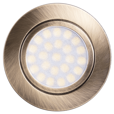 ULTRALUX - МИНИ LED ЛУНА ЗА ВГРАЖДАНЕ IP44 4W, 4200K, 220V, 60°, НЕУТРАЛНА СВЕТЛИНА, САТИНИРАН МЕСИНГ - LML220442SB