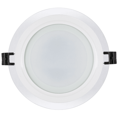 ULTRALUX - LED СТЪКЛЕН ПАНЕЛ ЗА ВГРАЖДАНЕ, КРЪГ, 12W, 4200K, 220V AC, НЕУТРАЛНА СВЕТЛИНА, IP44 - LPRG1242