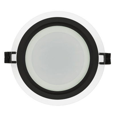 ULTRALUX - LED СТЪКЛЕН ПАНЕЛ ЗА ВГРАЖДАНЕ, КРЪГ, 18W, 4200K, 220-240V AC, IP44, ЧЕРЕН РИНГ - LPRG1842BL