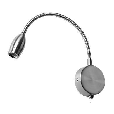 ULTRALUX - LWL342 LED ГЪВКАВА ЛАМПА ЗА СТЕНА САТИНИРАН НИКЕЛ 3W 4200K