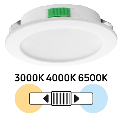 ULTRALUX - МЕБЕЛНА LED ЛУНА ЗА ВГРАЖДАНЕ, КРЪГ, 4W, 3000K/4000K/6500K, 12V DC, IP44, БЯЛА - ML124CCT