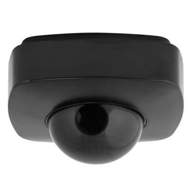 ULTRALUX - PIR сензор за движение и присъствие за открит монтаж с черна леща, 360°, 10m, IP65, черен - PSD65BE