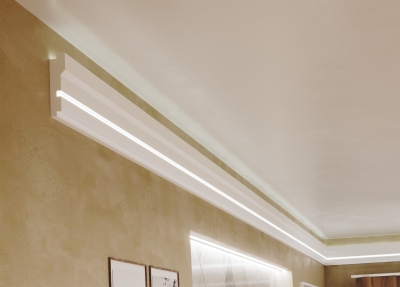 RAY DECOR - Декоративен профил от XPS за вграден монтаж на LED лента 2м. - RP114