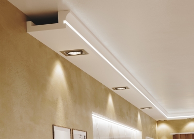 RAY DECOR - Декоративен профил от XPS за вграден монтаж на луни и LED лента 2м. - RP172