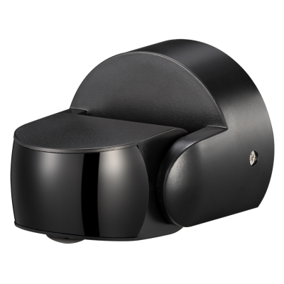 ULTRALUX - PIR сензор за движение за открит монтаж с черна леща, 2xPIR, 180°/360°, 9m, IP65, черен - SD2P65BE
