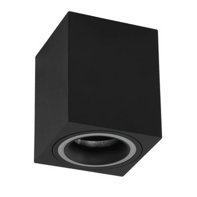 ULTRALUX - ЛУНА ЗА ОТКРИТ МОНТАЖ, КВАДРАТ, GU10, СТАЦИОНАРНА, ЧЕРНА, IP20 - SDSGU10BL