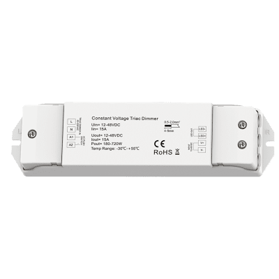 ULTRALUX - КОНТРОЛЕР С TRIAC И PUSH УПРАВЛЕНИЕ 180-720W, 15A, 12-48V DC - SDTD4815