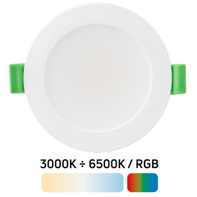 ULTRALUX - LED SMART ДИМИРАЩА ЛУНА ЗА ВГРАЖДАНЕ, BLUETOOTH, 6W, 3000К-6500К/RGB, 220-240V AC, IP44 - SLV6B