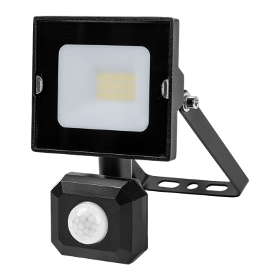 ULTRALUX - LED SLIM ПРОЖЕКТОР С PIR СЕНЗОР, 220V-240V AC, 10W, 4000K, IP44, 120°, 1000LM - SPDR1040