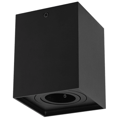 ULTRALUX - ЛУНА ЗА ОТКРИТ МОНТАЖ, КВАДРАТ, GU10, ПОДВИЖНА, ЧЕРНА - SPSGU10BL