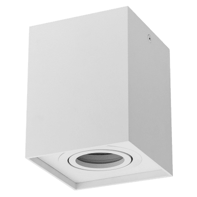 ULTRALUX - ЛУНА ЗА ОТКРИТ МОНТАЖ, КВАДРАТ, GU10, ПОДВИЖНА, БЯЛА - SPSGU10WH