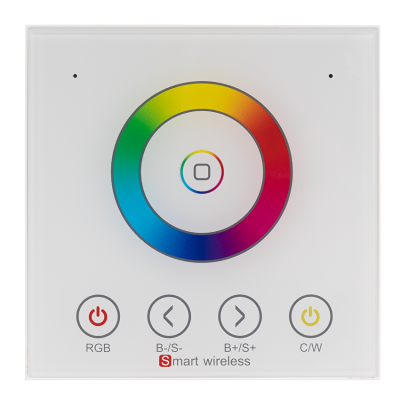 ULTRALUX -SMART 2.4G RF TOUCH ПАНЕЛ ЗА СТЕНА ЗА RGB И RGBW LED ОСВЕТЛЕНИЕ, 1 ЗОНА - SSWRGBW1Z