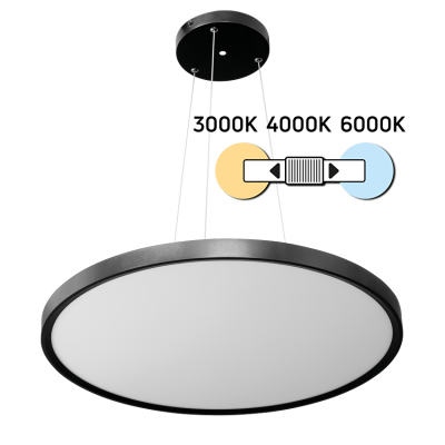 ULTRALUX - LED SLIM ПЛАФОНИЕРА, ЧЕРНА, 50W, 3000K/4000K/6000K, 220V-240V AC, IP20 - VRP50CCTBL