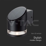 1W LED Соларна Стенна Лампа SMD Черно Тяло IP44 3000K