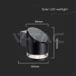1W LED Соларна Стенна Лампа SMD Черно Тяло IP44 3000K