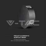 4W Стенна Лампа Черно Тяло Кръг 3000К IP65