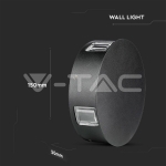 4W Стенна Лампа Черно Тяло Кръг 3000К IP65