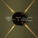 4W Стенна Лампа Черно Тяло Кръг 3000К IP65