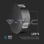 4W Стенна Лампа Черно Тяло Кръг 3000К IP65