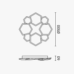 LED Осветително тяло 68W Бяло/Сиво CCT + Дистанционно управление