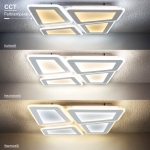 LED Осветително тяло 128W Бяло/Сиво CCT + Дистанционно управление