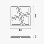 LED Осветително тяло 128W Бяло/Сиво CCT + Дистанционно управление