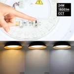 LED Осветително тяло 24W Черно/Дървено CCT