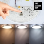 LED Осветително тяло 36W Бяло/Сребристо CCT