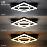 LED Осветително тяло 44W Черно/Дървено CCT + Дистанционно управление