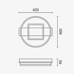 LED Осветително тяло 46W Черно/Дървено CCT + Дистанционно управление