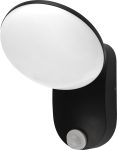 LED Алуминиев Стенен Осветител 12W ЧЕРНО ТЯЛО IP54 + PIR СЕНЗОР