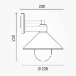 Стенна Лампа Алуминиева IP44 1xЕ27 ЧЕРНО ТЯЛО