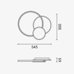 LED Осветително тяло 78W Бяло/Черно CCT + Дистанционно управление
