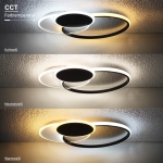 LED Осветително тяло 78W Бяло/Черно CCT + Дистанционно управление