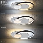 LED Осветително тяло 84W Бяло/Черно CCT + Дистанционно управление