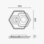 LED Осветително тяло 84W Бяло/Сиво CCT + Дистанционно управление