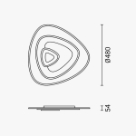 LED Осветително тяло 88W Бяло CCT + Дистанционно управление