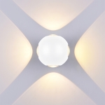 LED Стенен Осветител Кръгъл 4 Диоди Бяло Тяло