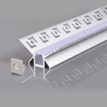Алуминиев Профил За LED Лента За Вграждане Сива (L=2 м)