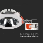 GU10 Корпус Кръг Бяла Рамка с Хром Рефлектор