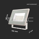 30W LED Прожектор SMD F-Series Бяло Тяло 4000K