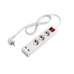 Разклонител 3 Гнезда + ON/OFF бутон и 2xUSB