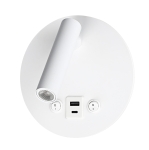 LED стенна лампа 8W с ON/OFF ключ + USB Бяло