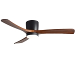 LED Осветително тяло Вентилатор 18W/3CCT Черен Дървен + Дистанционно управление