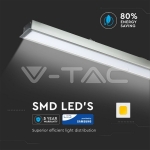 LED Линейно Осветление SAMSUNG Чип 40W за Вграждане Сиво Тяло 6400K