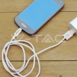 1м. Микро USB Кабел Бял Серия "Silver"