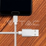 1м. Микро USB Кабел Сребрист Серия "Platinum"